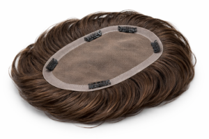 Clip-on men’s hair system underside with clips