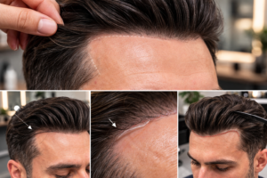 clean hairline of a hair system